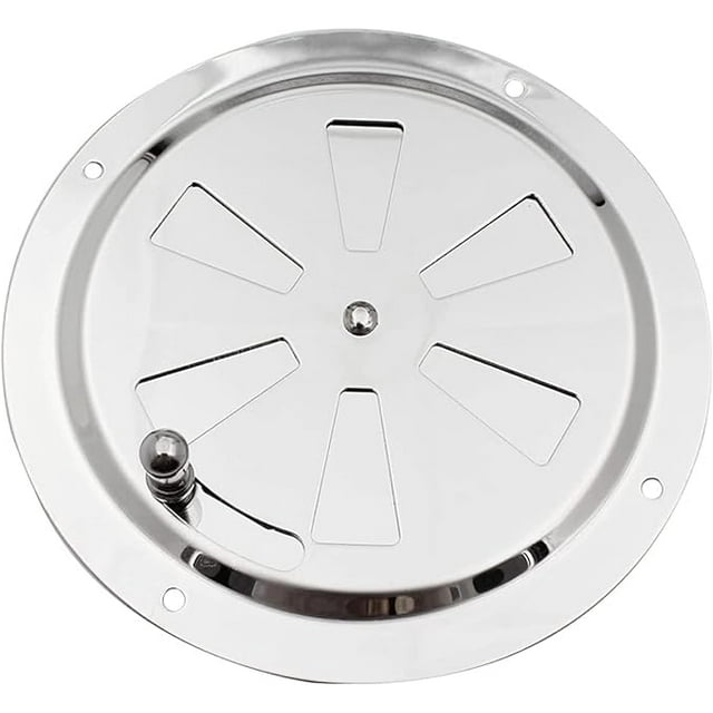 Grille de Ventilation Ronde en Acier Inoxydable, Évents Réglables de 125mm, Entrée et Sortie d'Air pour Sécheuse, Argent