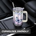 thumbnail image 4 of Butterfly Tumbler with Lid and Straw, Stainless Steel 40oz Tumbler with Handle, Butterfly Travel Coffee Mug Water Bottle, Butterfly Gifts Cups for Women and Girls, 4 of 5