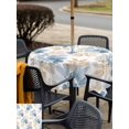 thumbnail image 5 of Outdoor Tablecloth with Umbrella Hole for Patio/Picnic/Party/Camping, Blue Beige Leaves Waterproof Table Cloth Square Cover Washable, Farmhouse Minimalist Botanical (60"x 60"), 5 of 9