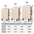 thumbnail image 3 of PAPROOS 3 Piece Luggage Set, ABS Carry-on Luggage Set with Spinner Wheels and TSA Lock, Lightweight Hardside Luggage, 20/24/28 Inch Rolling Suitcase Set for Travel Business Trip, Beige, 3 of 12