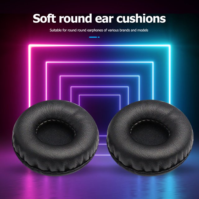 Kuymtek 2 almohadillas para auriculares de 75 mm, almohadillas redondas de repuesto de espuma de poliuretano suave.