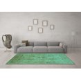 thumbnail image 3 of Ahgly Company Machine Washable Indoor Rectangle Oriental Turquoise Blue Industrial Area Rugs, 2' x 5', 3 of 4