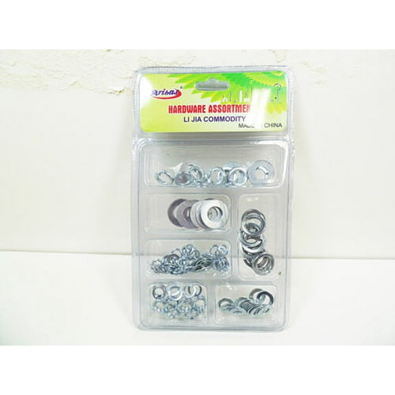 Lock Washers & Flat Washer 120 Pc Assortment 3/16"-1/4"-3/8" & 1/2"