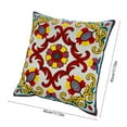 thumbnail image 3 of Funda de cojín decorativa | Funda de cojín para sofá con bordado floral para sala de estar | Funda de almohada cuadrada de tela de lino | Funda de cojín decorativa para sofá y dormitorio, 3 of 6
