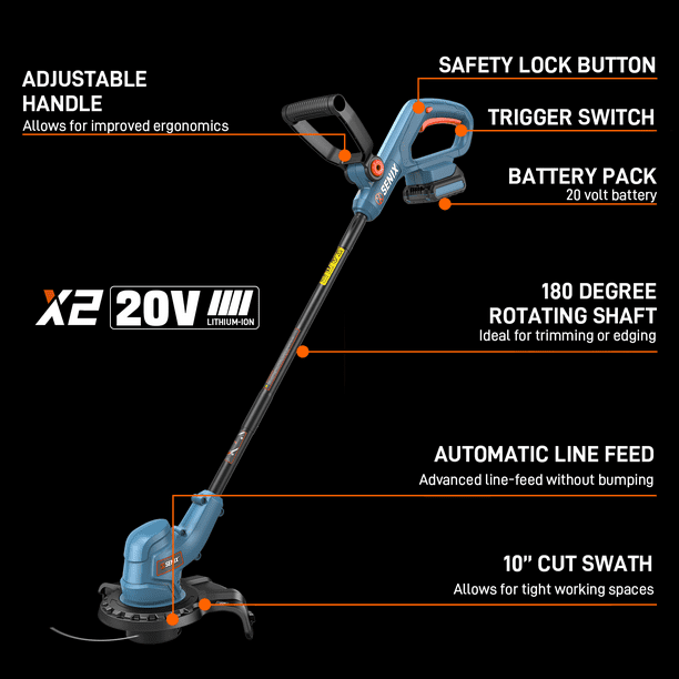 SENIX GTX2-L 20V Straight Shaft Battery Powered String Trimmer