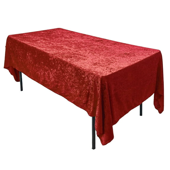 AK TRADING CO. Lush Panne Velvet Tablecloth - 60 x 102 Inch Rectangular Table Cover  Great for Buffet Table, Parties, Holiday Dinner, Wedding & Baby Shower - Red