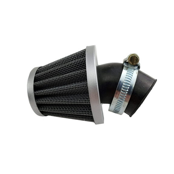 Air Filter - 35mm, 30 Degree Angle, Cone - (Chrome) - Scooters, ATVs, Motorcycles