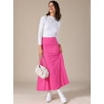 thumbnail image 3 of DARING DIVA Women's Foldable High Waist Flowy Flare Maxi Skirts XS Rose Red, 3 of 6