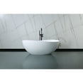 thumbnail image 3 of Kingston Brass VRTOV633724 63-Inch Solid Surface Oval Double Slipper Freestanding Tub with Drain in Matte White, 3 of 10