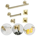 thumbnail image 3 of Kit de accesorios de baño de estilo redondo, soporte para barra de toalla, ganchos para toallas, 5 piezas, mate Oro B, 3 of 9