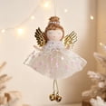 thumbnail image 2 of 3-Style Christmas Angel Hanging Ornament,Lace Sequin Skirt Metal Bell Cloth Figurine,Multicolor Holiday Decor,1-Count, 2 of 8
