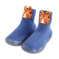 thumbnail image 2 of Otqutp Children House Shoes Kids Toddler Baby Boys Girls Solid Warm Knit Soft Sole Rubber Shoes Socks Slipper Stocking House Shoes Bedroom Slipper(Blue,12-18 Months), 2 of 5