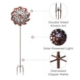 thumbnail image 4 of Teamson Home Outdoor Kinetic Windmill Sculpture with Solar-Powered LED Light, Copper, 4 of 10