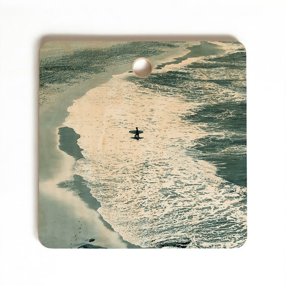 Society6 Gale Switzer Lone Surfer Slate Square Cutting Board, 11.5" x 11.5"