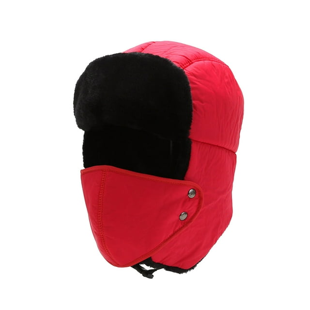 Hat for Women Winter Men And Women Thunderheads Hat Thickened Ear Protection Face Protection Cap