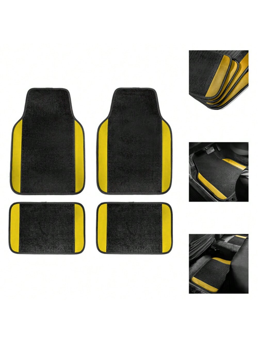 Tuqiang Car floor mats for Honda for Ridgeline Soft-ultimate floor mats Suede Black and yellow