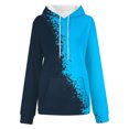 thumbnail image 4 of VEKDONE Hoodie Sweatshirts for Women 2025 Clearance Sale Long Sleeve Color Block Pullover Blouse with Pockets Fall Oversized Loose Fit Hooded Tops Blue S, 4 of 5