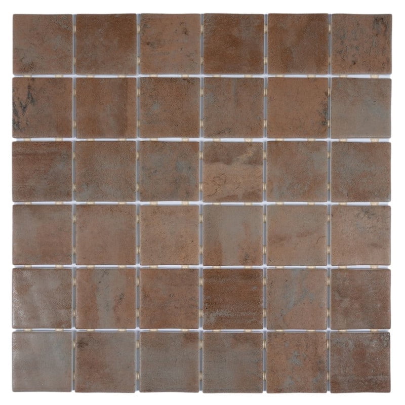 Lucenza 12x12 in. Taupe Matte Recycled Glass Uniform Square Mosaic Wall and Floor Tile (10.6 sq ft/case, 10-Pack)