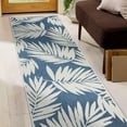 thumbnail image 6 of World Rug Gallery Contemporary Floral Leaves Nature Inspired Reversible Indoor/Outdoor Area Rug - Blue 2'x7', 6 of 7