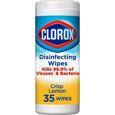 Clorox Bleach-Free Disinfecting and Cleaning Wipes, Crisp Lemon, 35 Count,pack of 1.