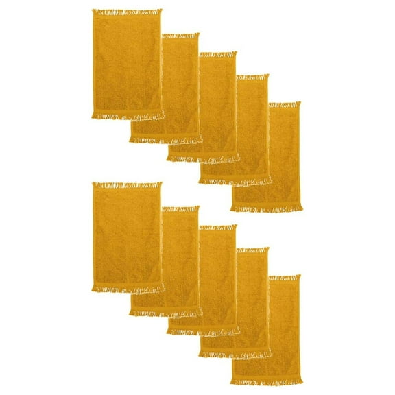 YOSITiuu - Fringed Reversible Fingertip Towel Size: 11" W x 18" L (10 Pack)