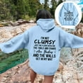 thumbnail image 2 of Yuanlong Womens Hoodies Oversized "I'M NOT CLUMSY" Printed Long Sleeve Hoodie Spring Streetwear Comfortable Sporty Clothes, 2 of 6