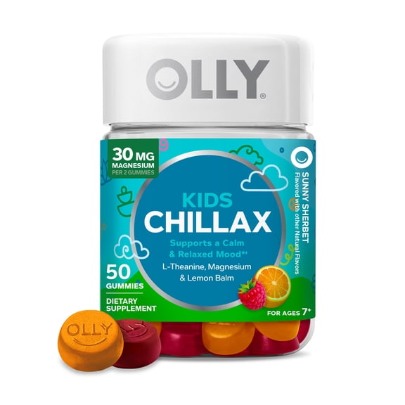 OLLY Kids Chillax Gummy Supplement with Magnesium and L-Theanine, 50 Count