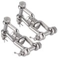 thumbnail image 3 of 2Pcs Anchor Swivel Shackle 304 Stainless Steel Rotating Ring Connector with Insurance M8, 3 of 14