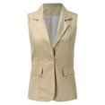 thumbnail image 5 of Mifelio Jackets for Women, Womens Vest Coat Casual Blazers Open Front Sleeveless Work Jackets Blazers Vest for Women Khaki XXXL, 5 of 6