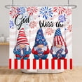 thumbnail image 5 of SUNOLIFE 4th of July Gnome Shower Curtain,Patriotic Independence Day Waterproof Fabric Bathroom Curtain with Hooks,72x72 in, 5 of 5