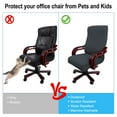 thumbnail image 5 of PiccoCasa Stretch Jacquard Office Chair Cover Armchair Protector, Large, Gray, 5 of 6