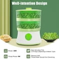 thumbnail image 5 of 2-Layer Automatic Bean Sprouts Maker with PTC Heating, 360° Sprinkler & Seasonal Modes – Energy Efficient Home Sprouting Machine, 110V, 5 of 10