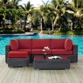 thumbnail image 4 of Modway Summon 5 Piece Outdoor Patio Sunbrella® Sectional Set in Canvas Tuscan, 4 of 5