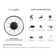 eBikeling Ebike Conversion Kit 36V 500W, 26 Rear Waterproof Electric Bike Conversion Kit, Add On Electric Bike Kit, Transform Your Bicycle with High-Performance E-Bike Technology