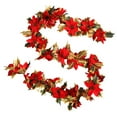 thumbnail image 1 of Flmtop 1.8m Artificial Christmas Red Flower Cane Vine Rattan Home Garden Xmas Decor, 1 of 8