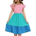 thumbnail image 3 of LOVZFMLL Jupe d'Été Imprimée à Manches Volantes pour Enfants Robe de Plage Vacances, 3 of 9