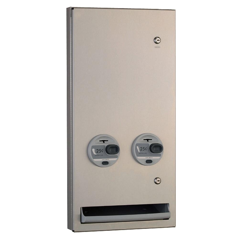 Bobrick B370634 TrimLineSeries Sanitary Napkin & Tampon Dispenser SemiRecessed Satin