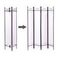 thumbnail image 3 of Topcobe 5.9FT Classic Metal Frame Room Divider for Home Office, 4 Panel Foldable Divider Screen for Bedroom Dining Room Living Room, Convenient Movable Divider Panel for Indoor Balcony, White, 3 of 10