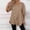 Khaki, variant on Womens Casual Tunic Top Crew Neck 3/4 Sleeve Asymmetrical Button Side Loose High-Low Hem Everyday Solid Color Blouse Khaki XL(XL)