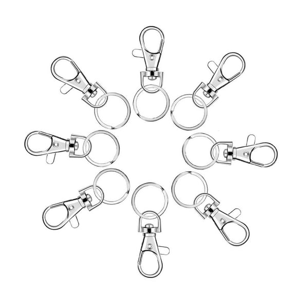 100 Keychain Hooks with for Rings Keychain Clip Hooks with Rings Jewelry