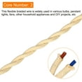thumbnail image 3 of Unique Bargains Twisted Cloth Covered Wire 2 Core 18AWG 3.0m/9.84ft,Electrical Cable,Beige, 3 of 5
