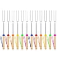thumbnail image 2 of Qweryboo 12Pcs Marshmallow Roasting Sticks Fire Pit Kit, Extendable 12-32inch Long Metal Barbecue Skewers, Telescoping Smores BBQ Fork for Grill and Campfire, Hot Dog Camping Accessories, 2 of 8