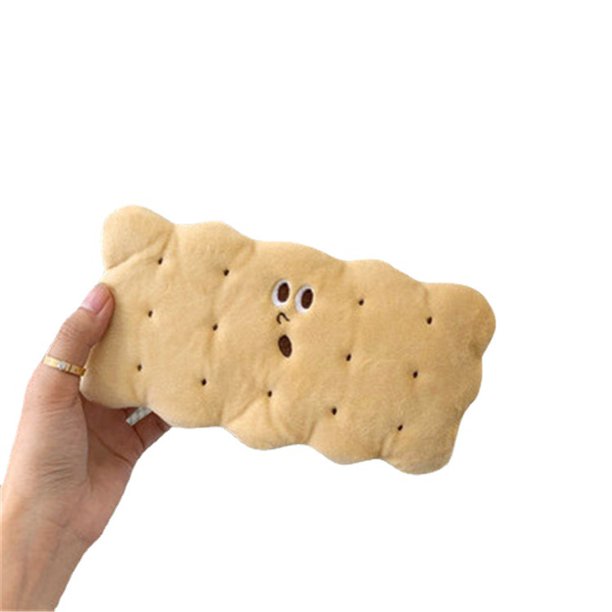 Caja de lápices Kawaii con forma de galleta, bolsa de lápices de felpa para galletas, estuche de lápices bonito de gran capacidad para galletas, material escolar, papelería ShuxiuWang 8390606532640