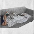 thumbnail image 5 of Alchemy Soft Flannel Fleece Throw Blanket, Mystic of Flowers Triangles and Boho Arrows with Modern Influences, Cozy Plush for Indoor and Outdoor Use, 60" x 80", Charcoal Grey White, by Ambesonne, 5 of 5
