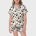 thumbnail image 2 of MIASHUI Ensemble de Pyjama de Pâques 2 Pcs Garçon Fille Haut à Manches Courtes et Pantalon Tenue de Nuit, Beige, 4-5 Ans, 2 of 5