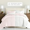 thumbnail image 6 of All Season Reversible Comforter Set Breathable Cool in Blush Pink & White Cal King/King Size Bedding by Comfort Canopy, 6 of 19
