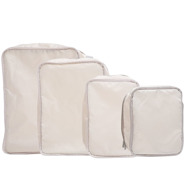 FESTFENDS 4 Pcs Sac de Rangement Compression Beige Polyester Réduit les Plis pour Camping