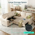 thumbnail image 4 of LINSY HOME 5 Seaters Sleeper Sofa Bed, Pull Out Couch Bed with Storage Ottoman, Sectional Couches for Living Room, Beige, 4 of 11