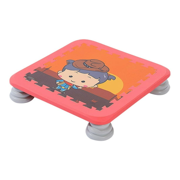Trampolín para niños Mini Square Trampoline Jugues Fitness Juguetes Portable Rebounder Rebounder Trampoline para vivero en el jardín doméstico Rojo