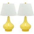 thumbnail image 2 of SAFAVIEH Amy 24 in. Yellow Glass Table Lamp with Off-White Cotton Shade, Set of 2, 2 of 4